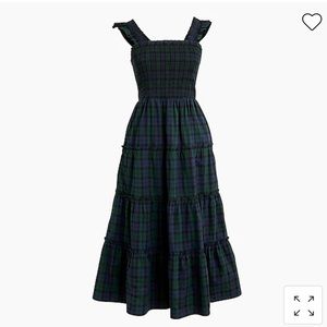 J Crew Poplin Smocked Midi Dress